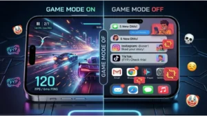 side by side comparison of gaming performance with and without game mode