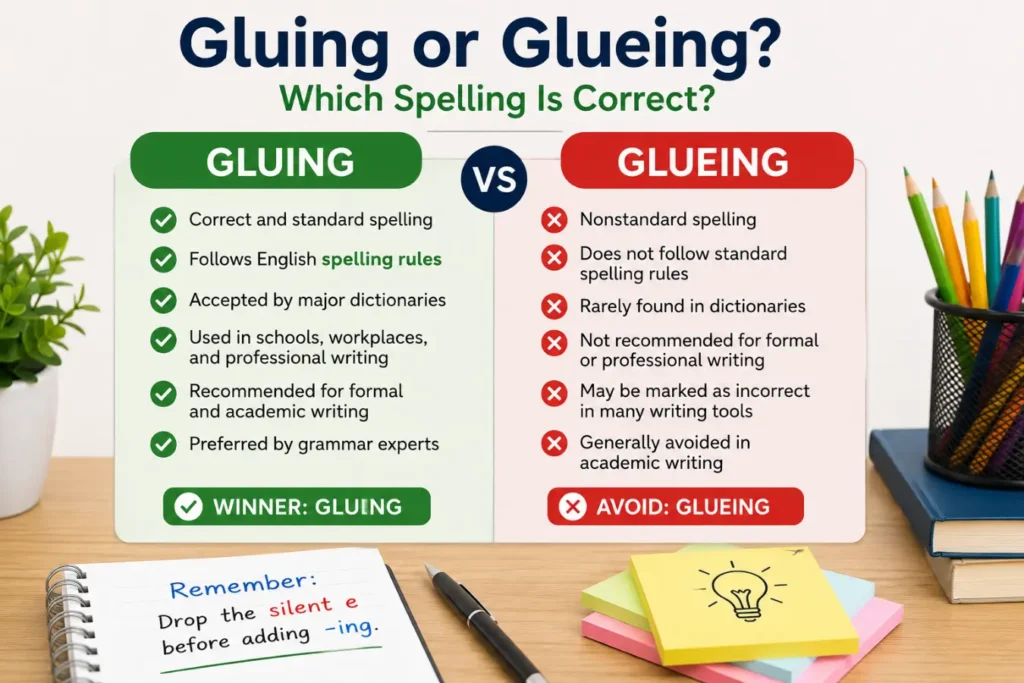 Gluing or Glueing