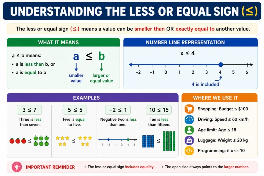 less or equal sign