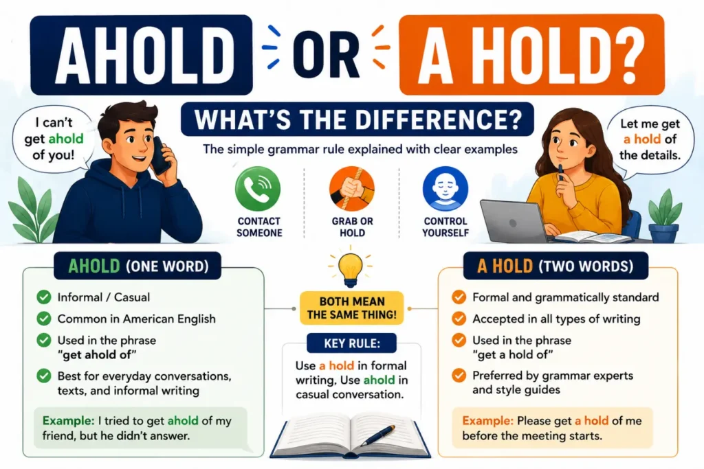 ahold or a hold