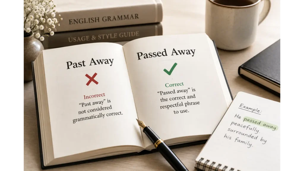 past away or passed away