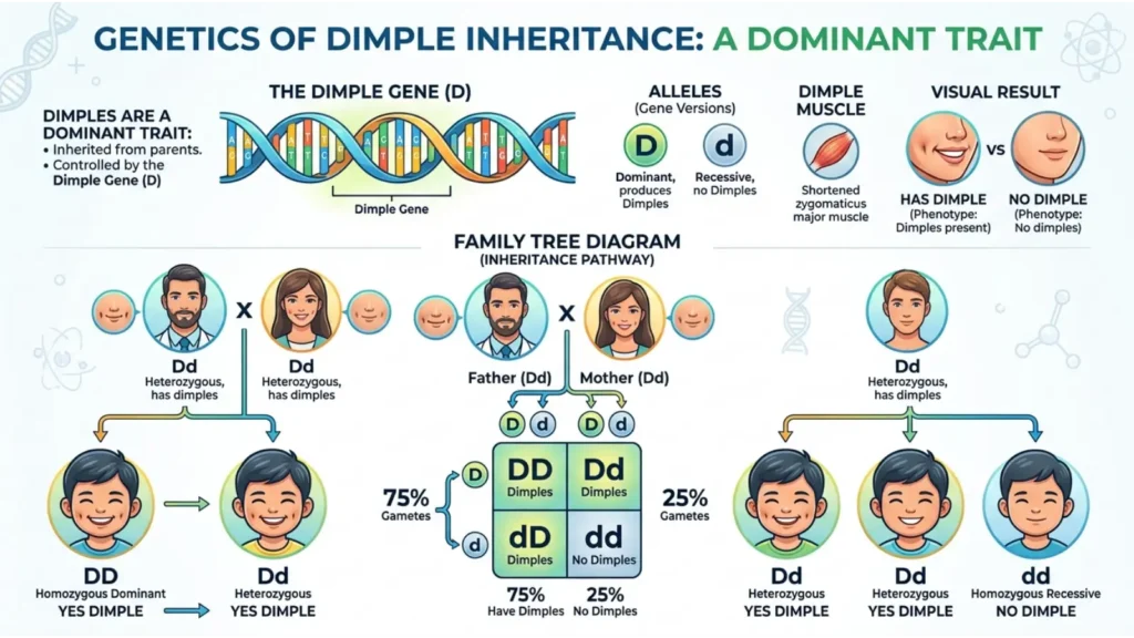 are dimples dominant or recessive
