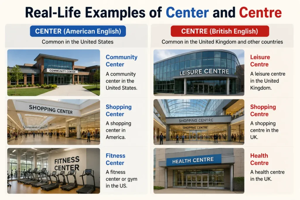 Real-Life Examples of Center and Centre