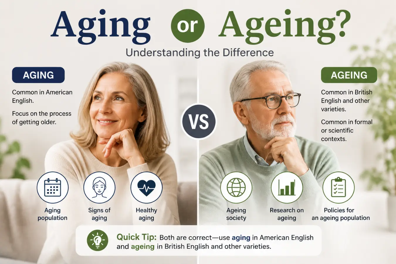 Aging or Ageing