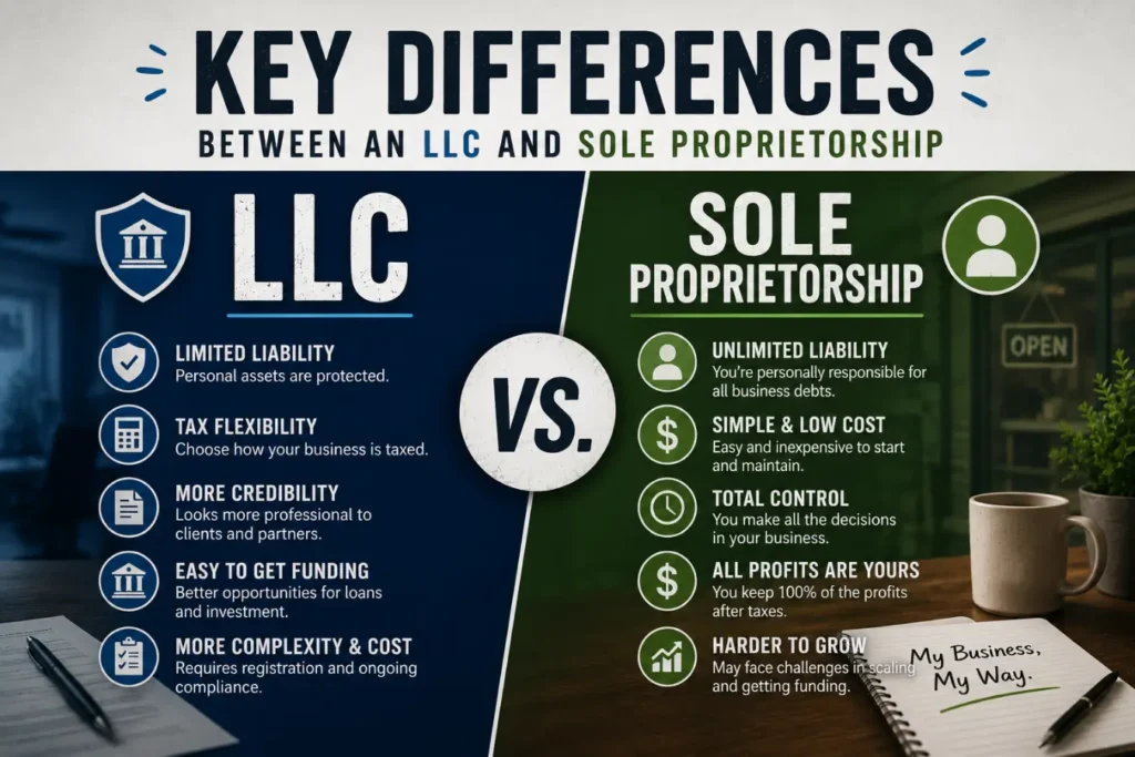 Key Differences Between an LLC and Sole Proprietorship