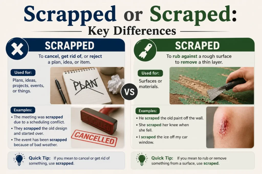Scrapped or Scraped: Key Differences